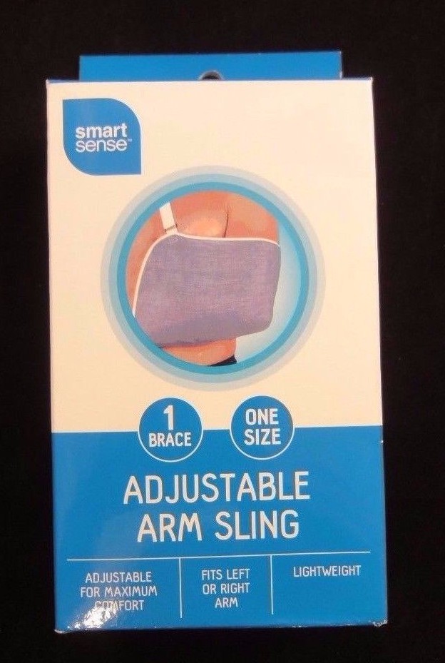 Smart Sense Adjustable Arm Sling 1 Brace One Size Left or Right Arm Black
