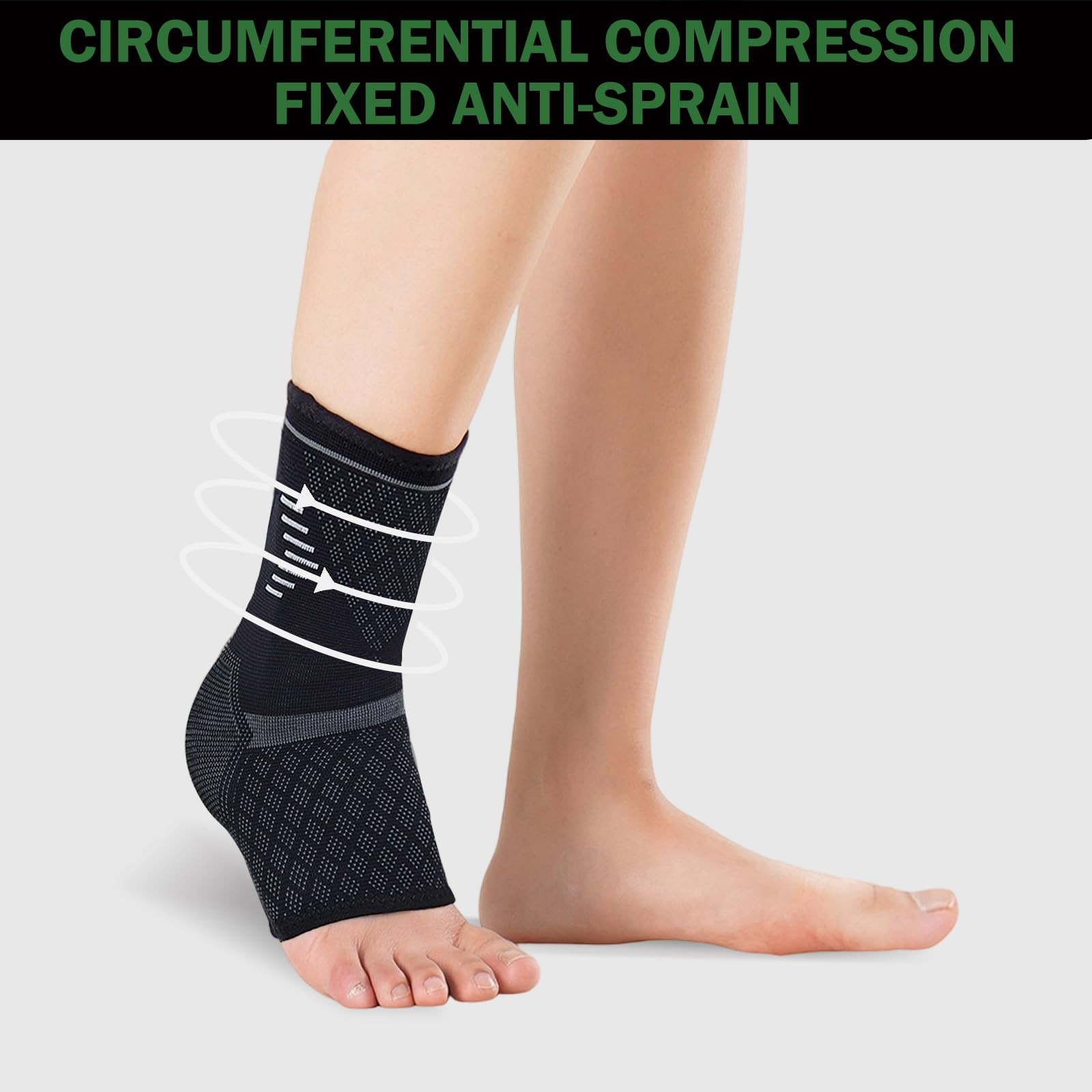 2 Pack Ankle Brace Compression Sleeve Foot Socks for Injury Recovery Joint Pain