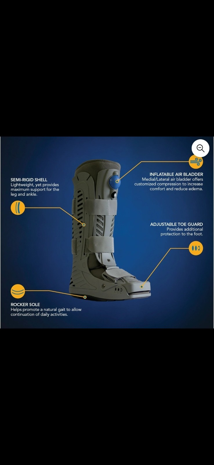 United Ortho 360 Air Walker Standard Fracture Boot Medium Grey Left/Right #16105