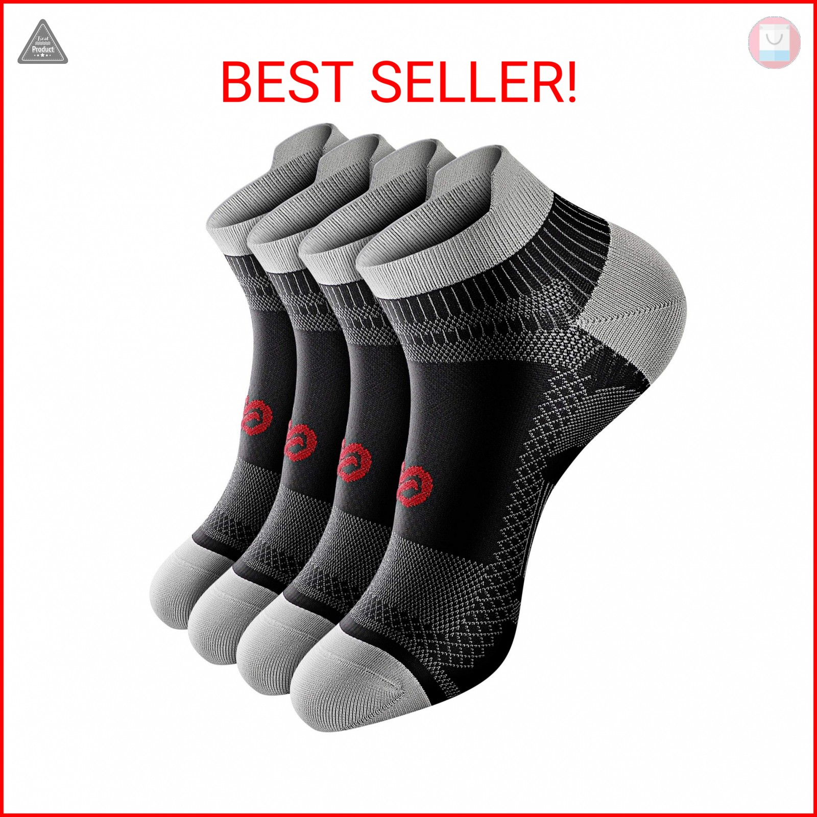 PAPLUS Compression Socks for Men & Women, Low Cut Ankle Running Socks with Arch