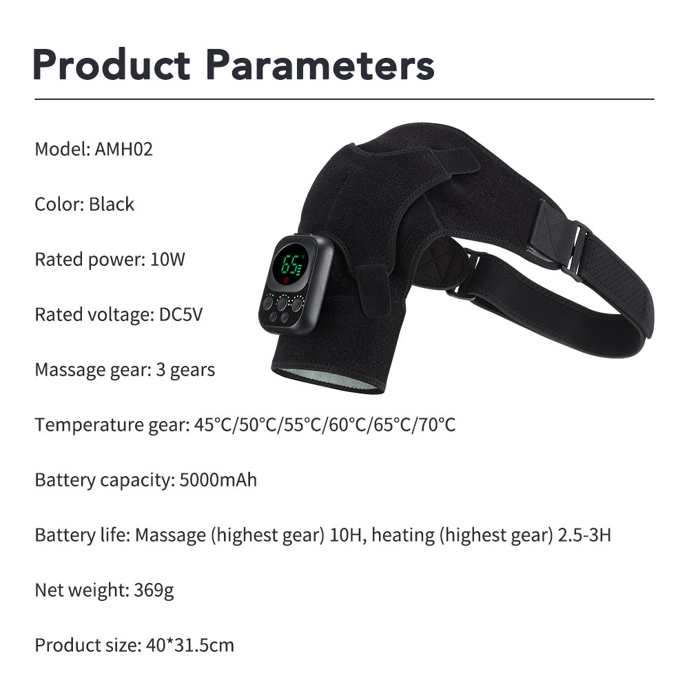 APP Control Heated Shoulder Massager with Heat Vibration Brace Joint Pain Relief