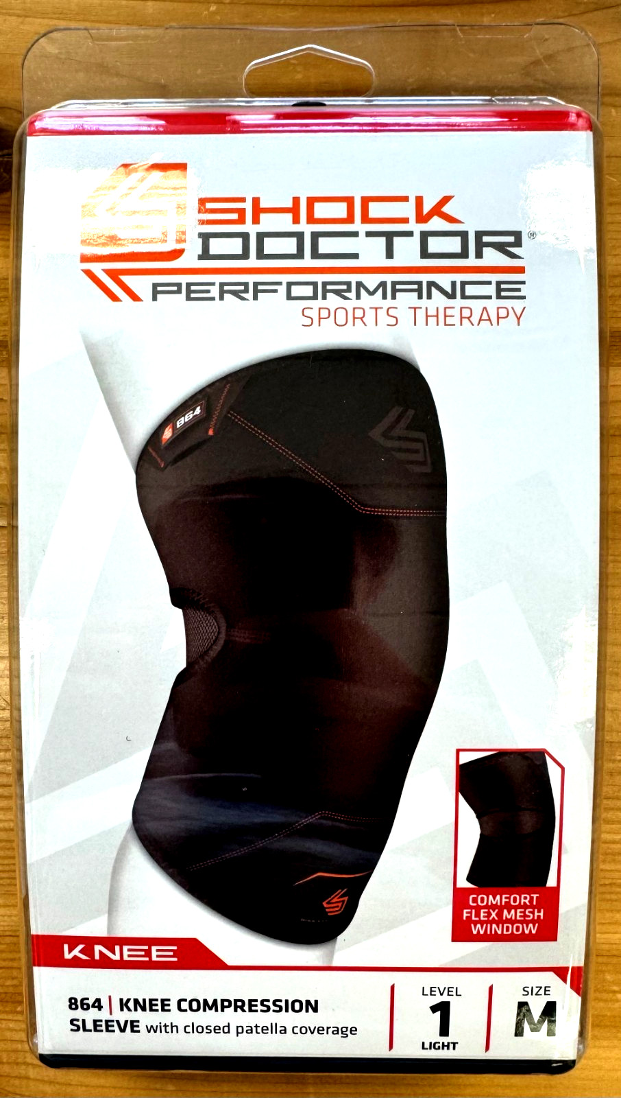 Shock Doctor Knee Compression Sleeve Closed Patella Coverage M