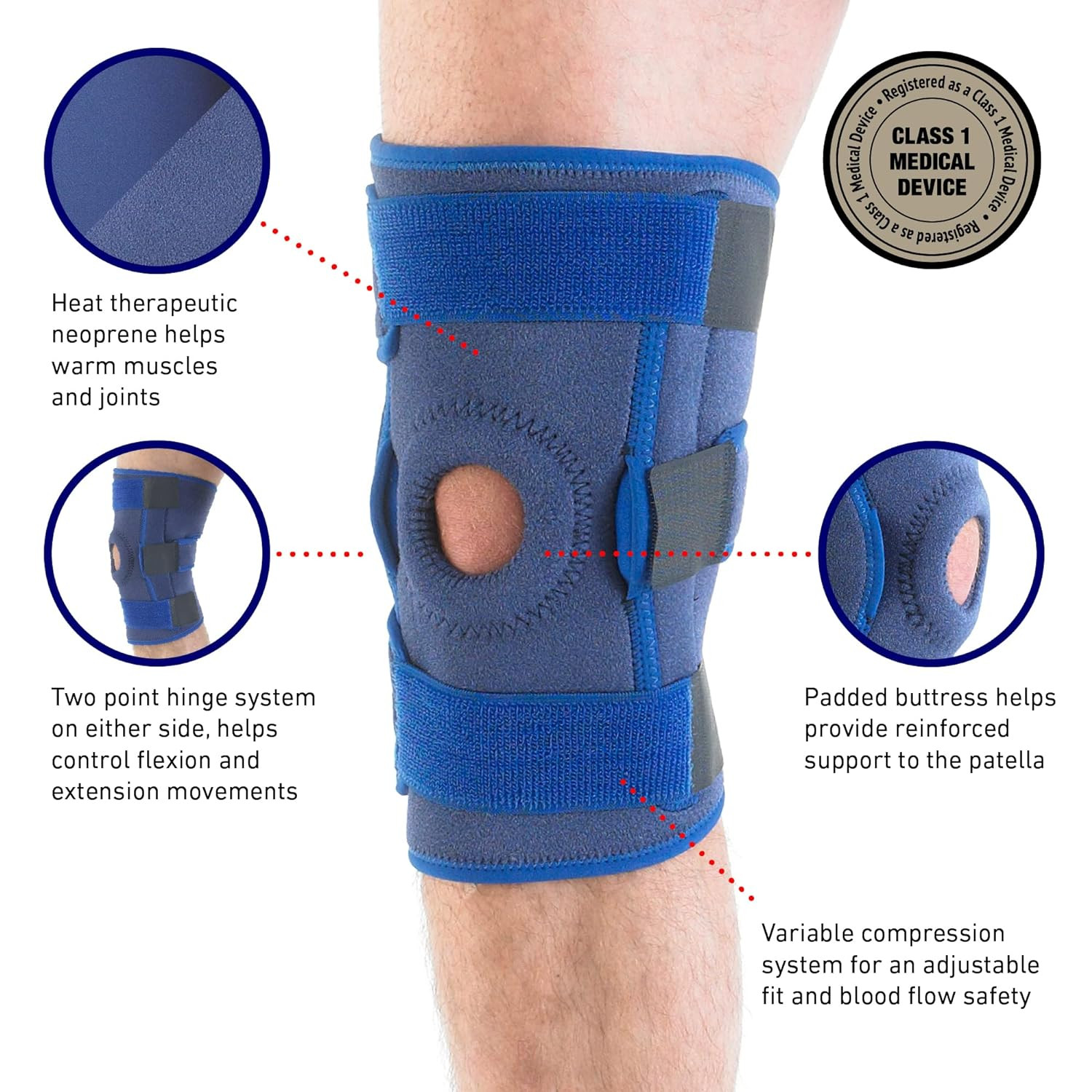 Hinged Knee Brace – Knee Support for Joint Pain, Patellar Tracking, Meniscus Tea