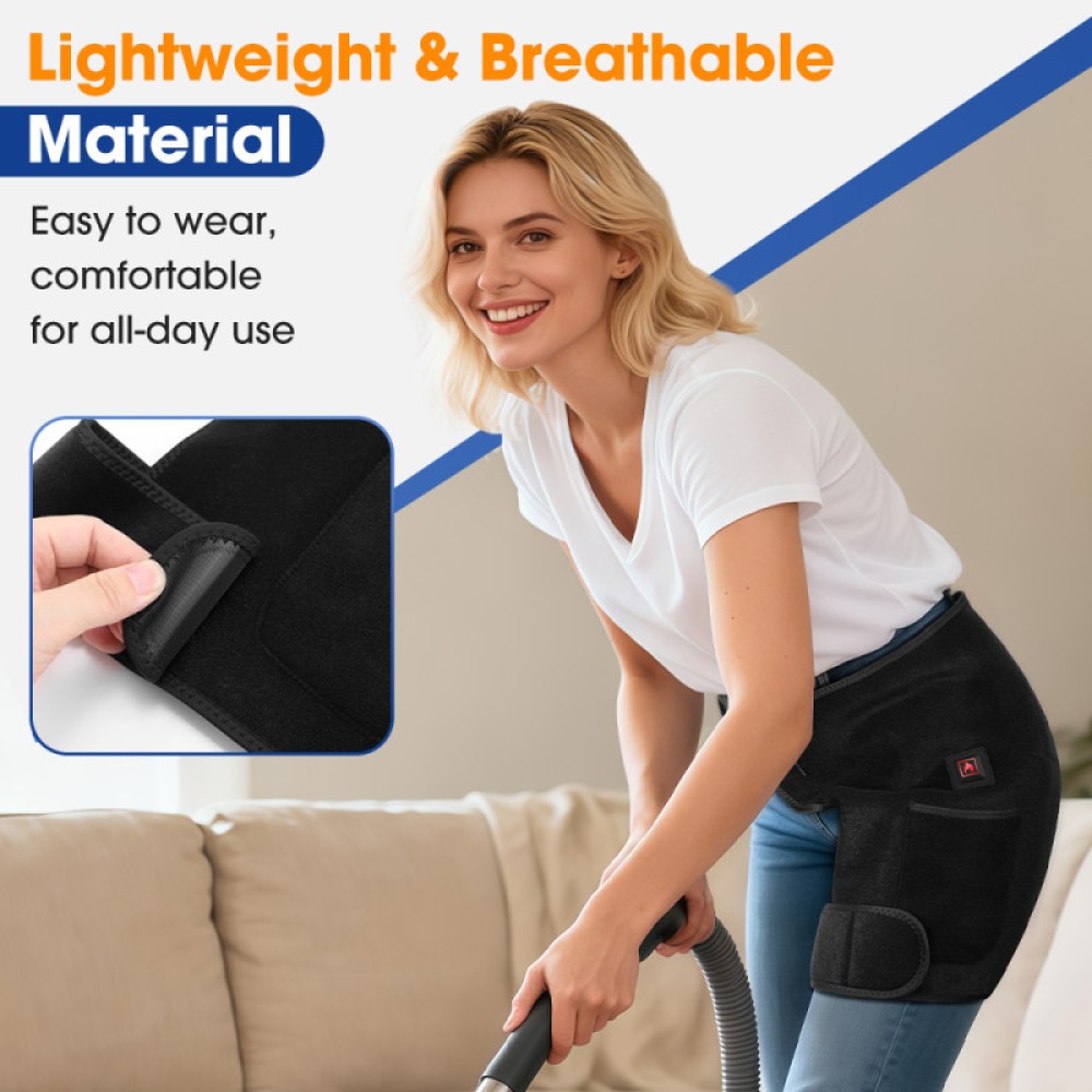 660nm Red Light Heat Therapy Hip Thigh Brace for Women Men Sciatica Pain Relief