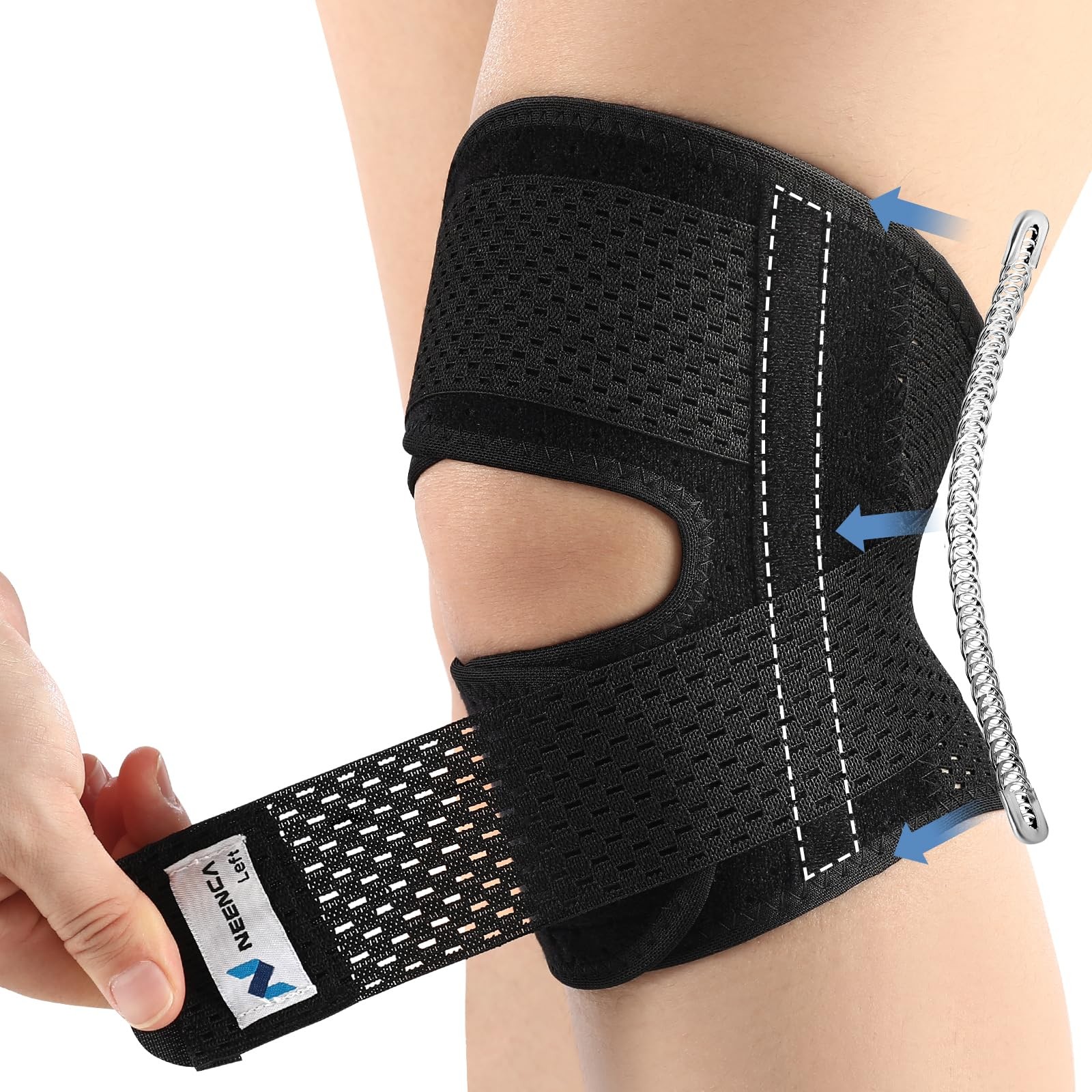 Knee Brace for Knee Pain, Compression Knee Support with Air Mesh Fabric, Adju…