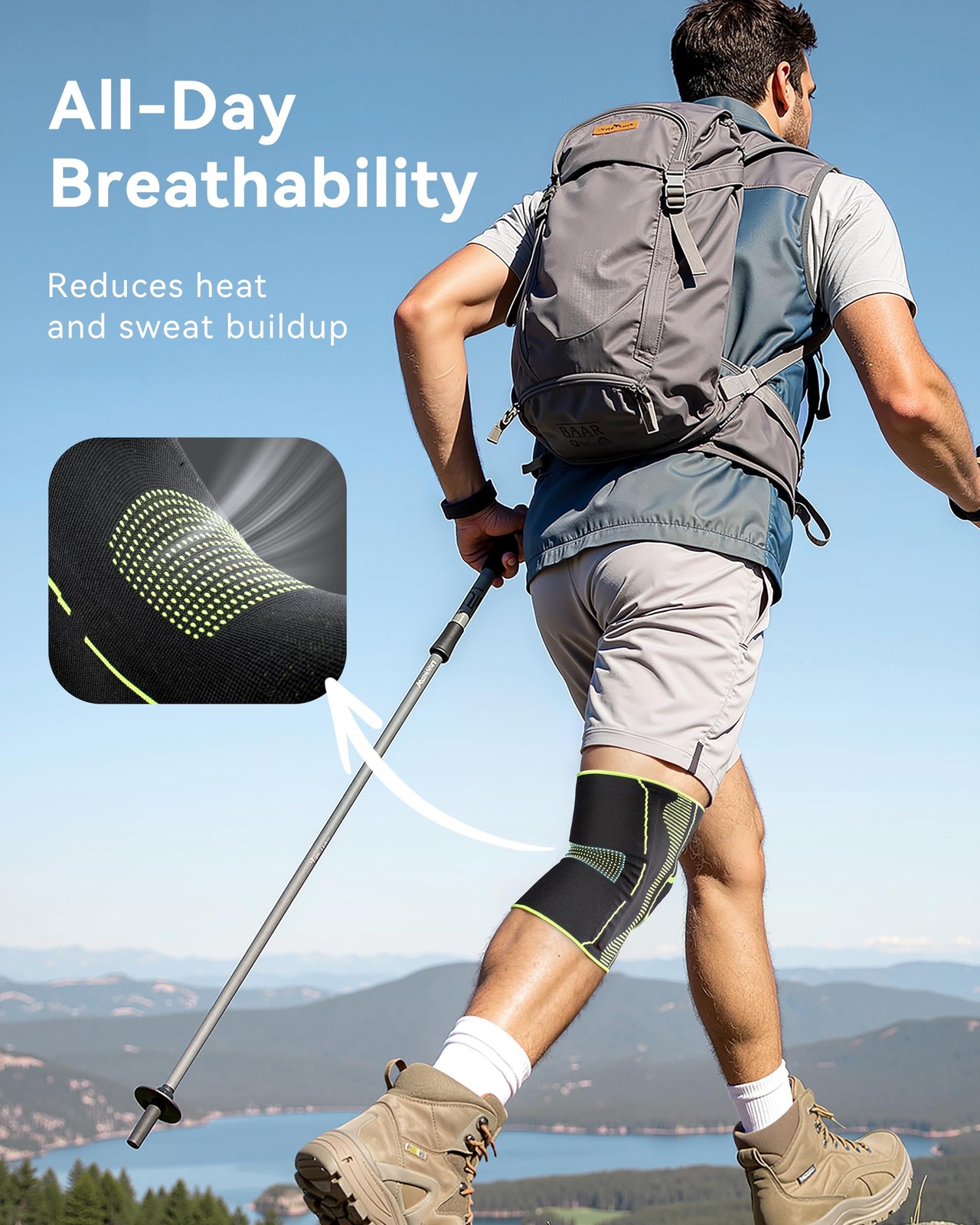 Knee Brace for Men ＆ Women [Upgraded Side Stabilizers Support] Compression Kn…