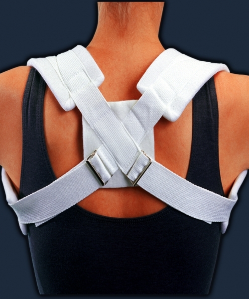 Clavicle Support Back Strain Sprain Shoulders Brace Arm Bell Horn