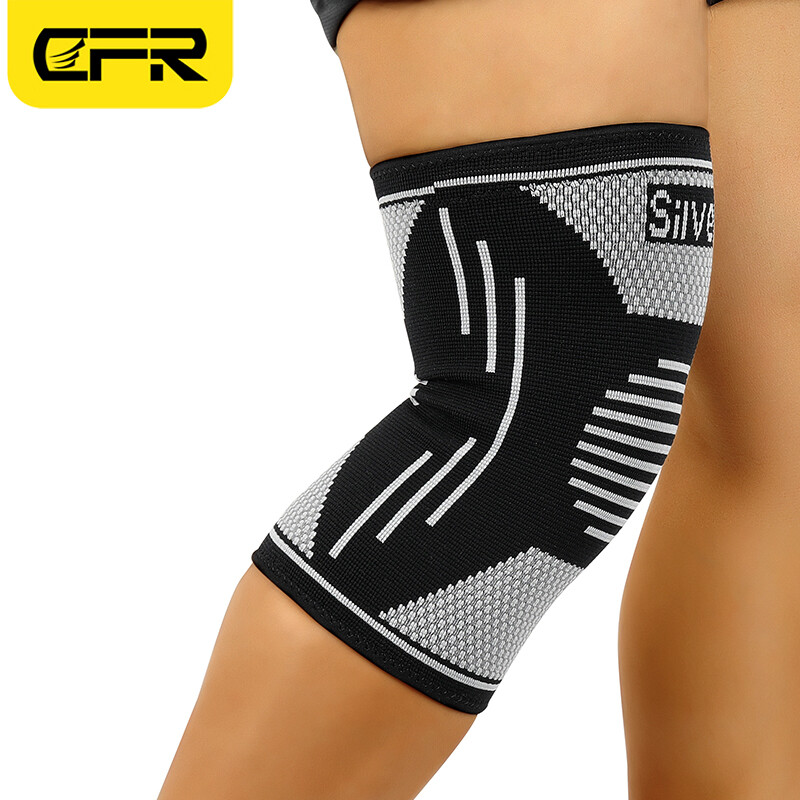 CFR Knee Sleeves Silver Compression Brace Support Sport Joint Injury Pain Relief
