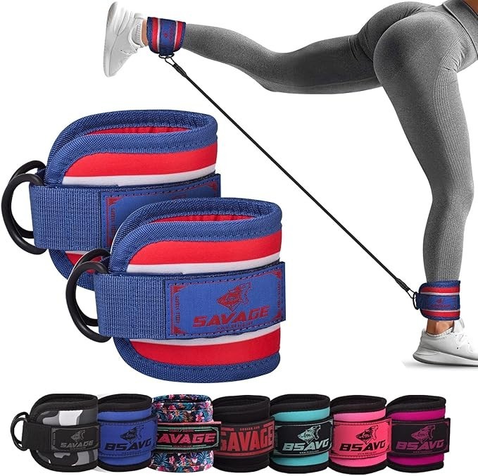 Adjustable Ankle Cuffs for leg extension By Besavage / Hip Abductors Exercise