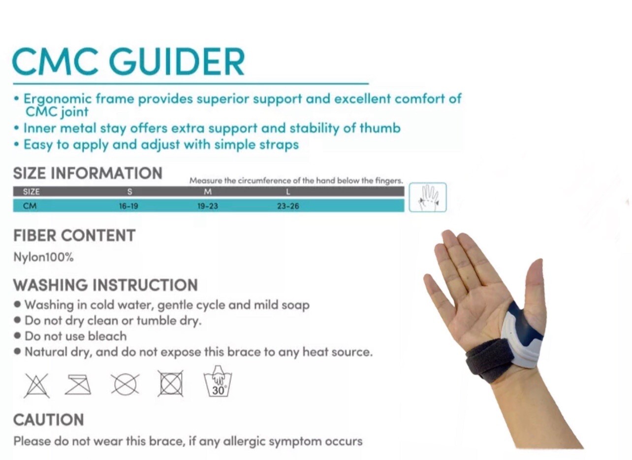 CMC Thumb Brace + 2 Undersleeves, Adjustable, Lightweight Waterproof Comfortable