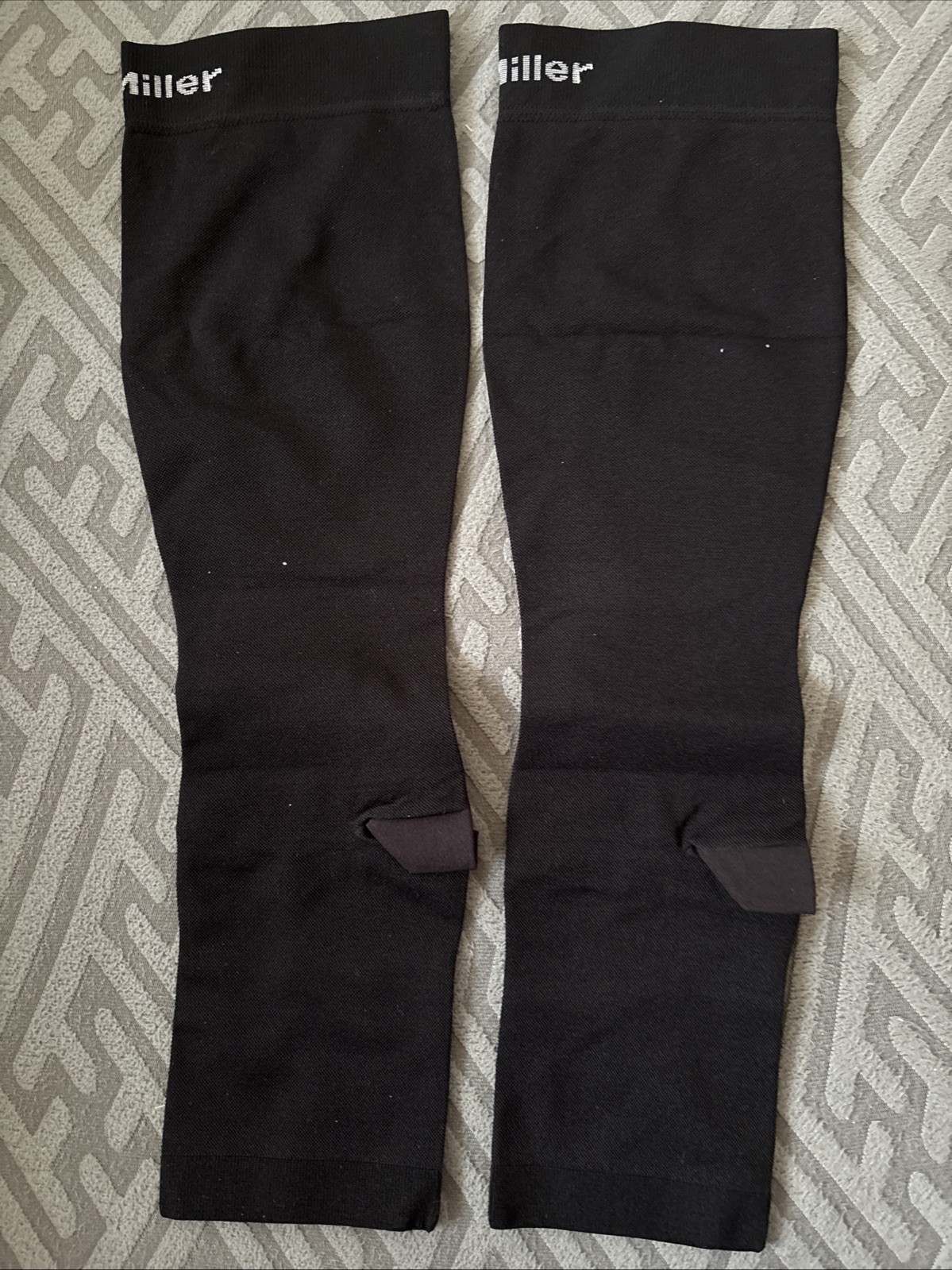 Doc Miller Open Toe Compression Socks XL 15-20 mmHg Varicose Veins BLACK NWOB