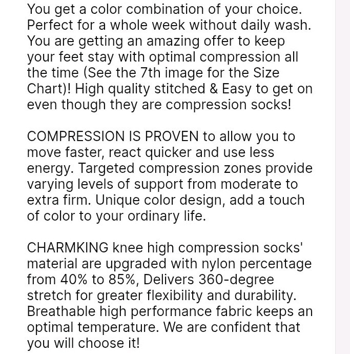 NEW Multi Color Design Unisex Women/Men Compression Socks Size L/XL 15/20 Mmhg