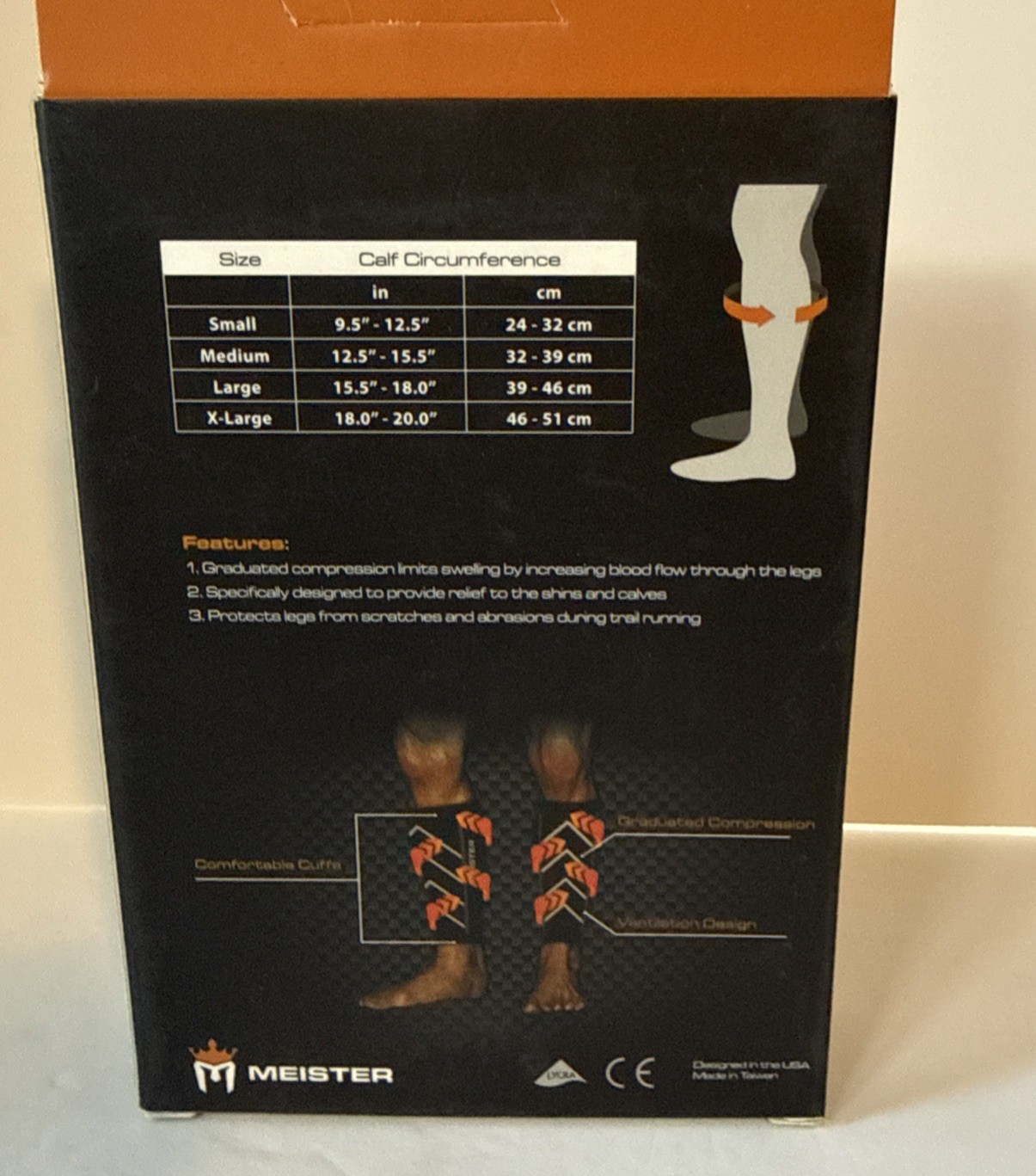 Meister Compression Sleeves Calf And Shin Support New Small Blue