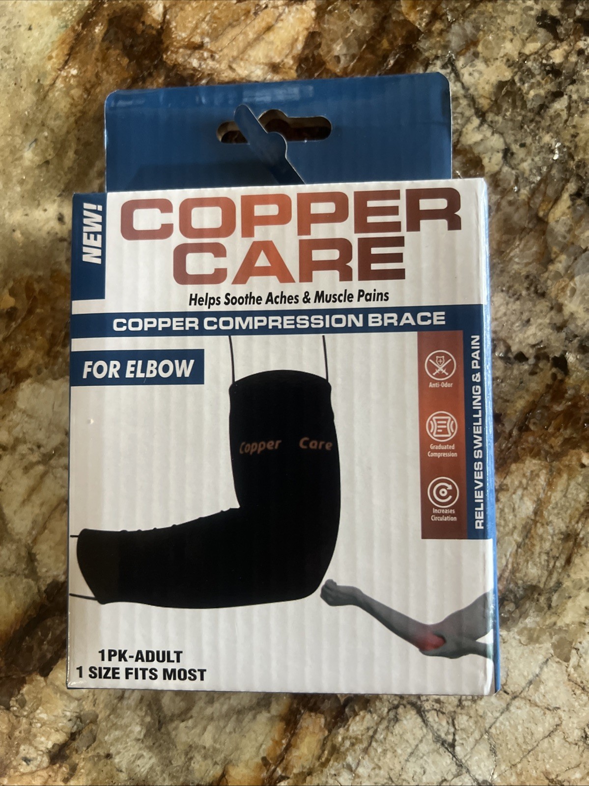 Copper Care Tennis/Pickleball Elbow Brace Support Compression Sleeve