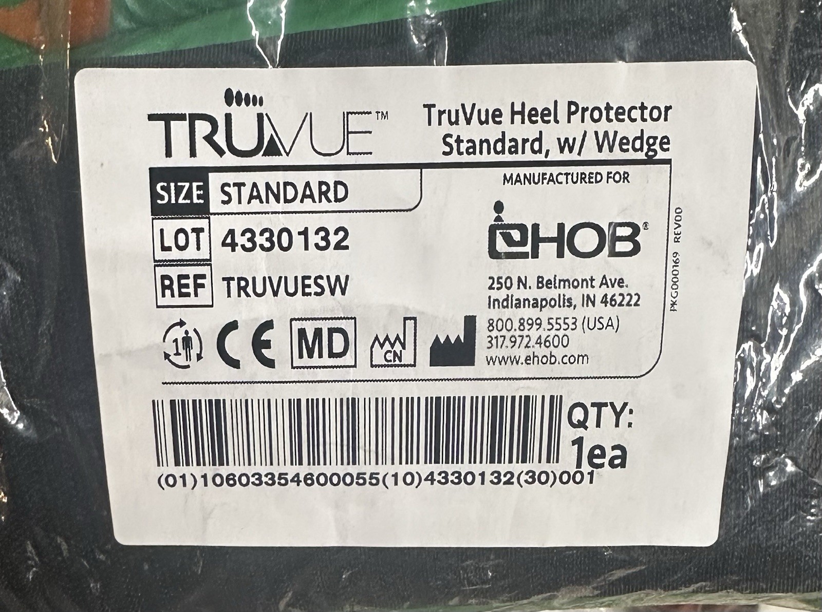 EHOB TruVue Standard Size Heel Protector Boot w/ Wedge TRUVUESW New