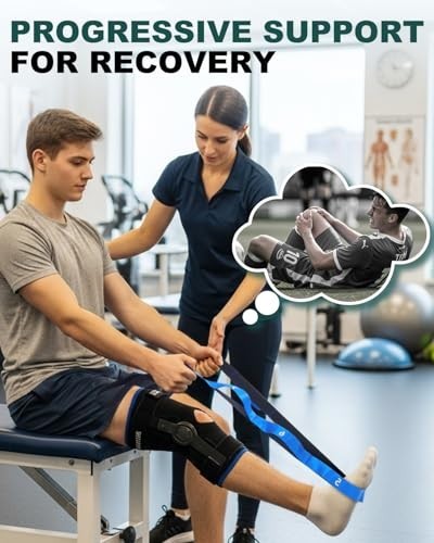 Non-Elastic Stretching Strap with Loops for Rehab, Yoga, Mobility Aid, Leg Lifte