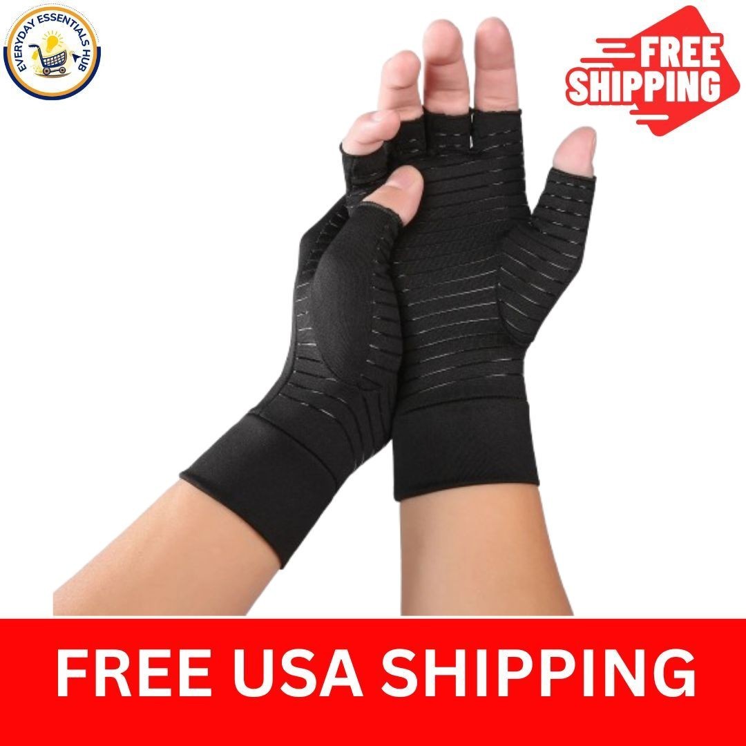 Copper Arthritis Compression Gloves Hand Support Pain Relief Joint Self Care