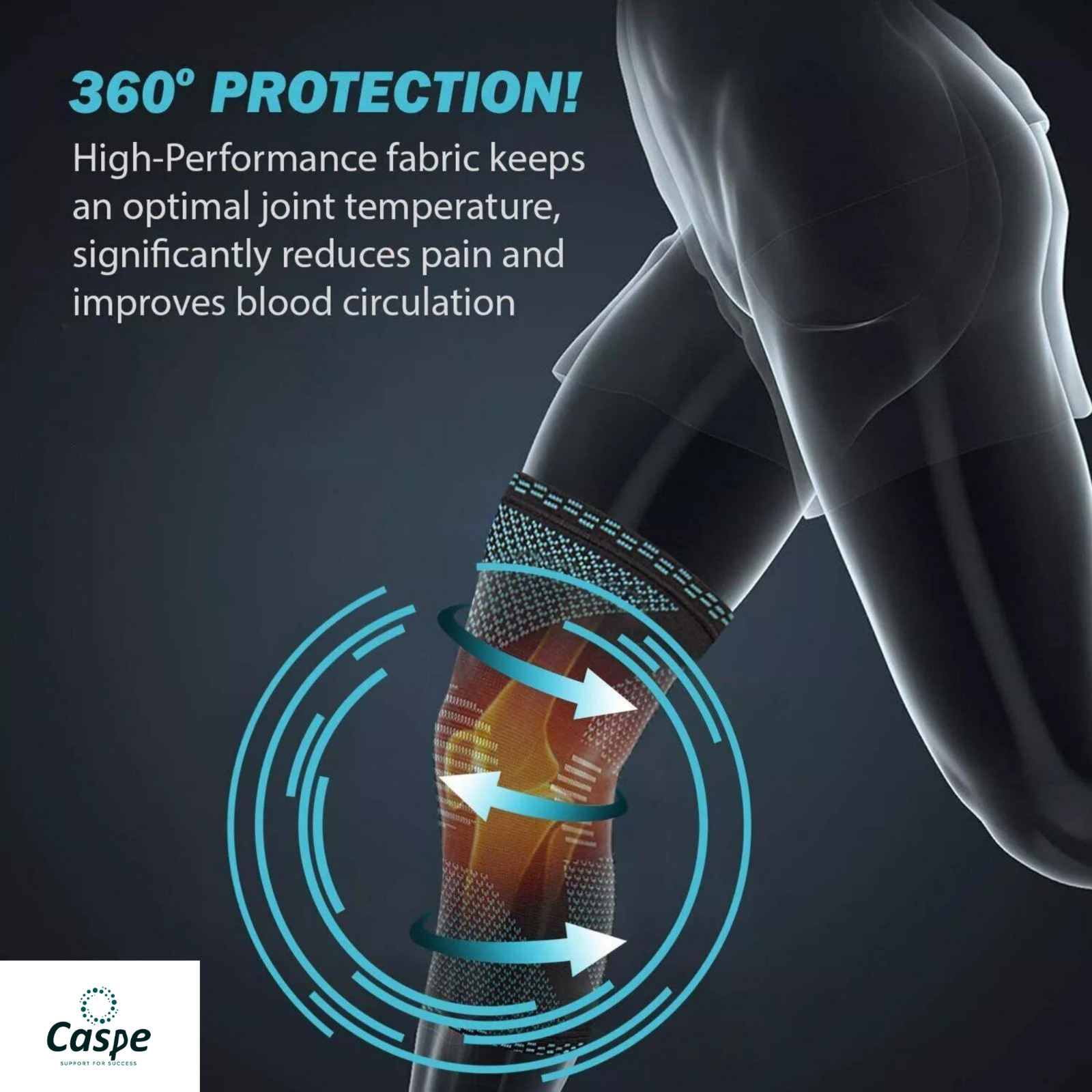 2× Knee Sleeve Compression Brace Support Sport Joint Pain Arthritis Relief Strap