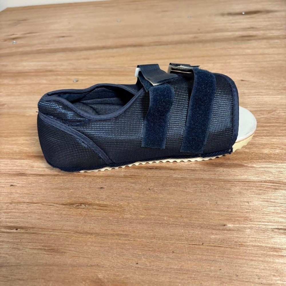 Post Op Surgical Shoe Medical Walking Boot Adjustable Mesh Navy Blue Medium