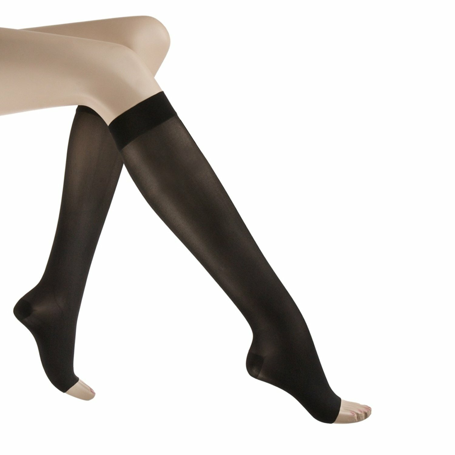 JOBST UltraSheer Open Toe Knee High 15-20mmHg (Classic Black) X-Large