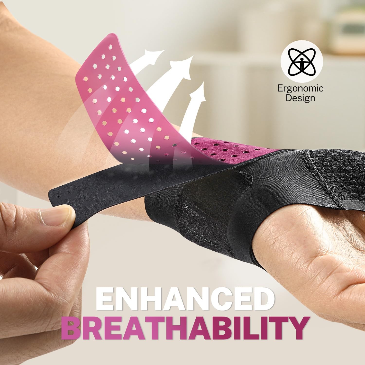 Ultra Thin Carpal Tunnel Wrist Brace Soft Thumb Adjustable Compression Wrap