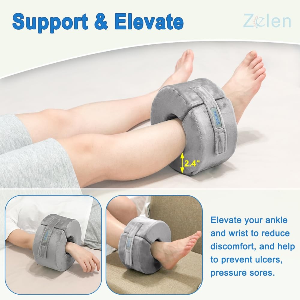 Zelen Foot Elevation Pillow Ankle Wedge Heel Elevator Medium 1 PCS