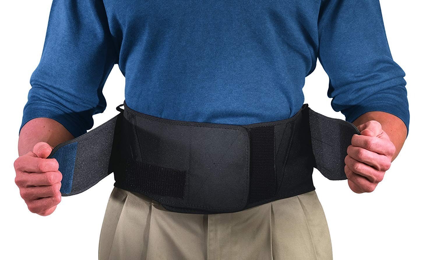 MUELLER Lumbar Back Brace with Removable Pad for Pain Relief & Support