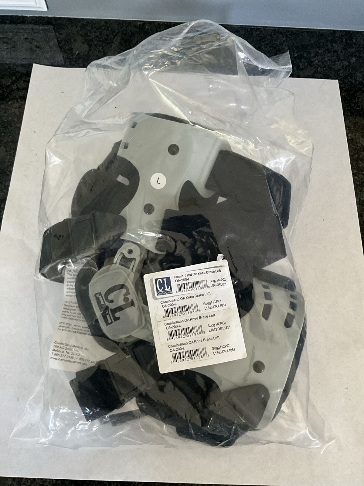 COMFORTLAND CL OA-200-L Hinged Knee Brace for Left Knee Medical Grade. NEW