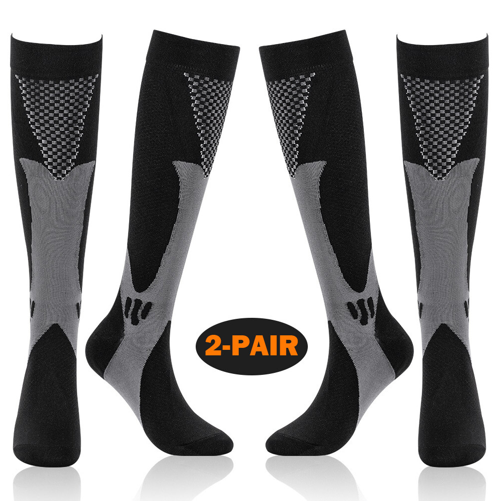 Compression Socks 2x Pairs High Performance Firm Calf Support, Size S M L XL 2XL