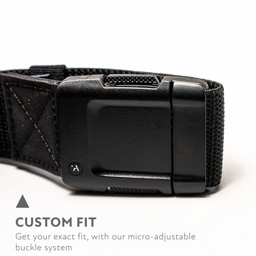 Belts Motion Belt for Men & Women – Micro Adjustable Click, Black/Black