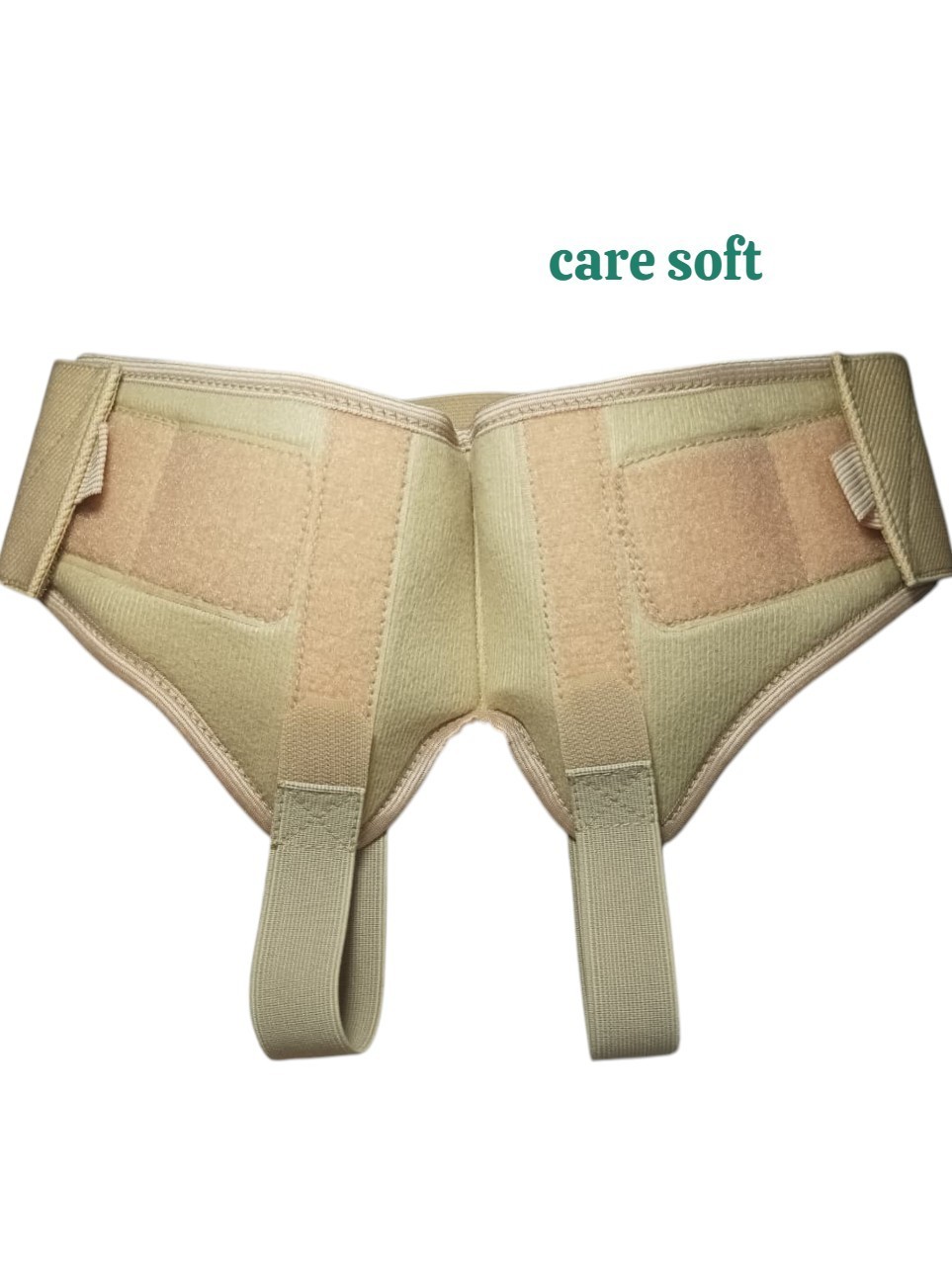 Double Inguinal Hernia Belt Support Truss Groin Strap Removable Pads Beige M }