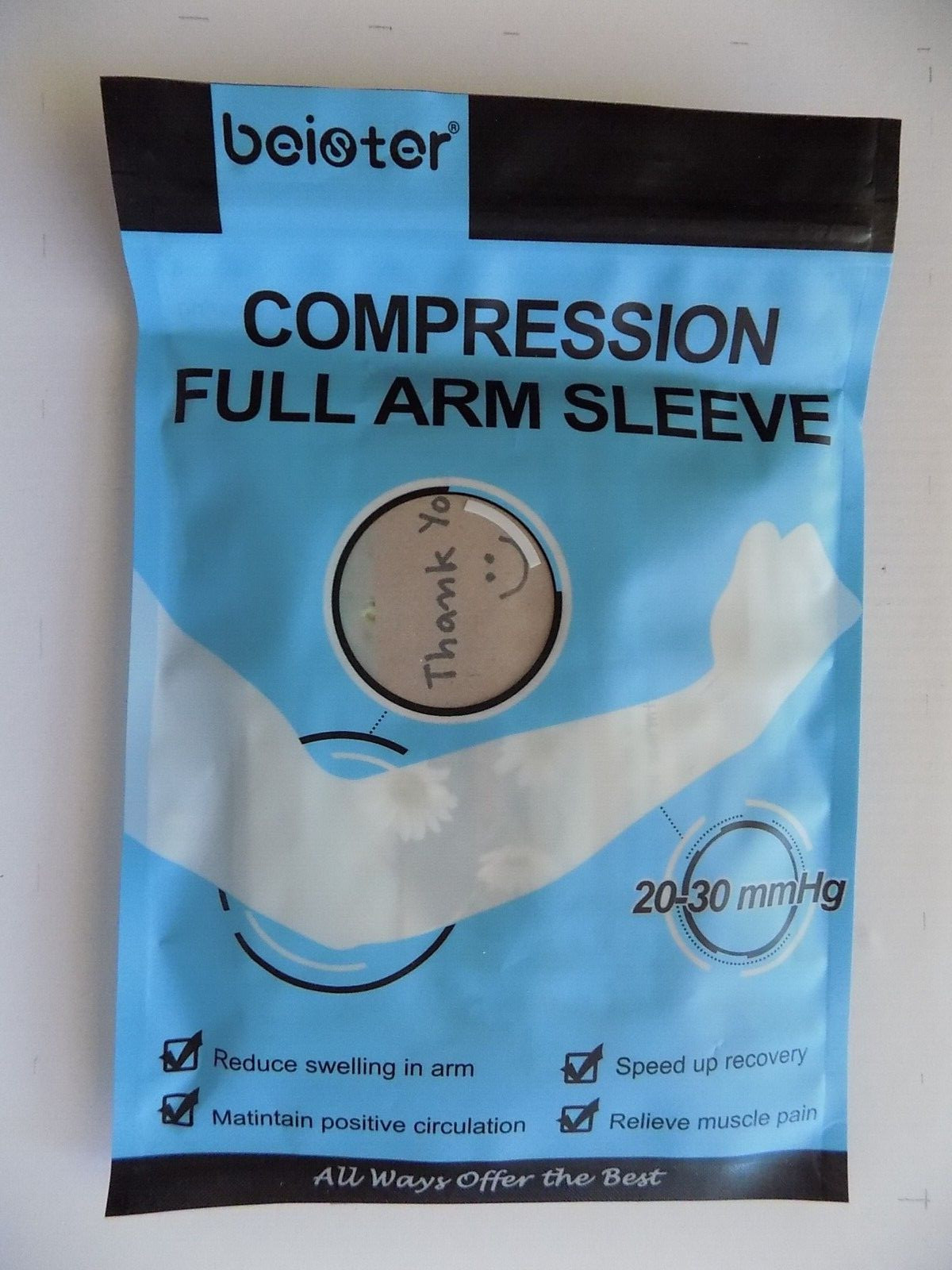 BEISTER FULL ARM SLEEVE-MEN-WOMEN-SINGLE-20-30mmHg-size L