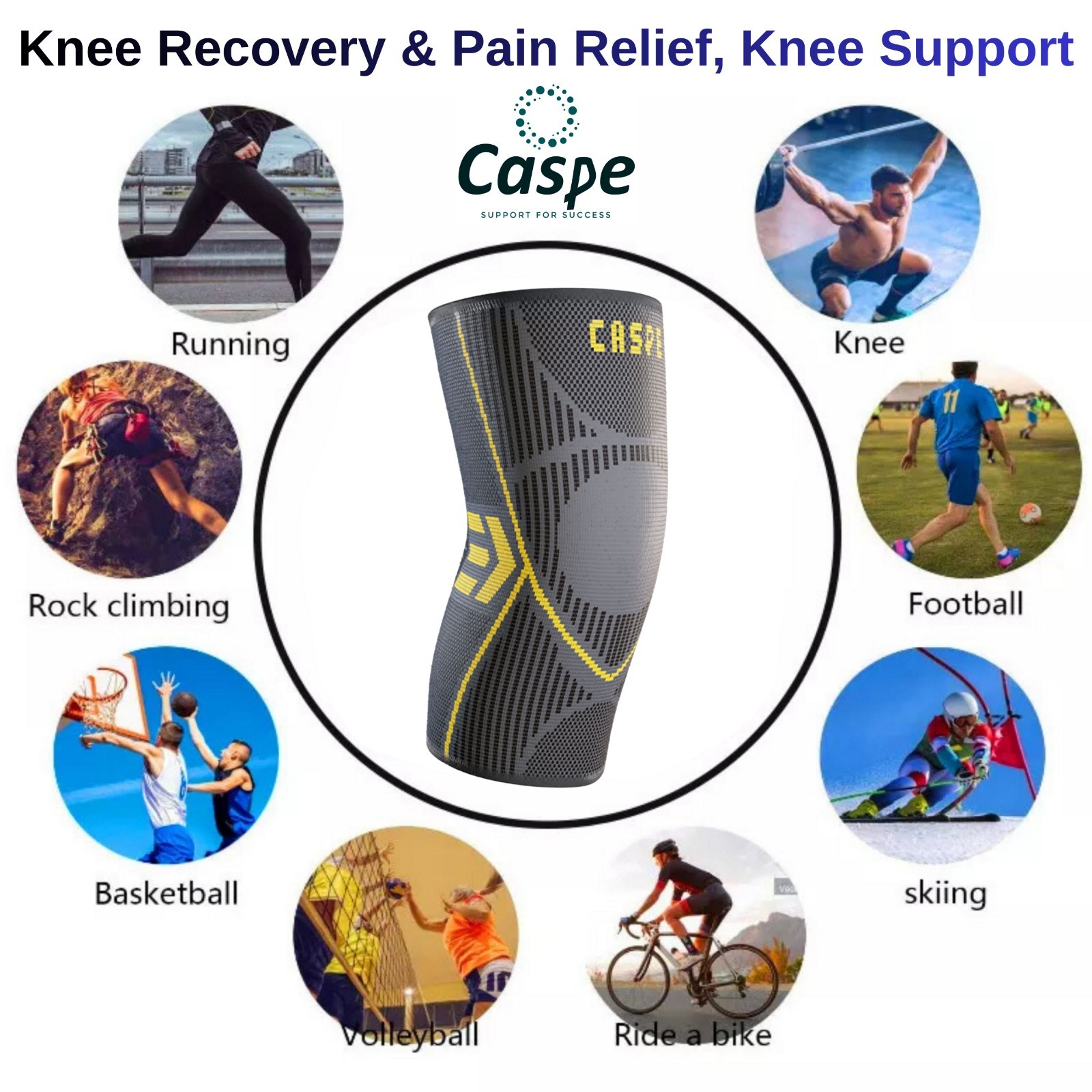 2-Pack Knee Sleeve Compression Brace Support Sport Joint Pain Arthritis Relief