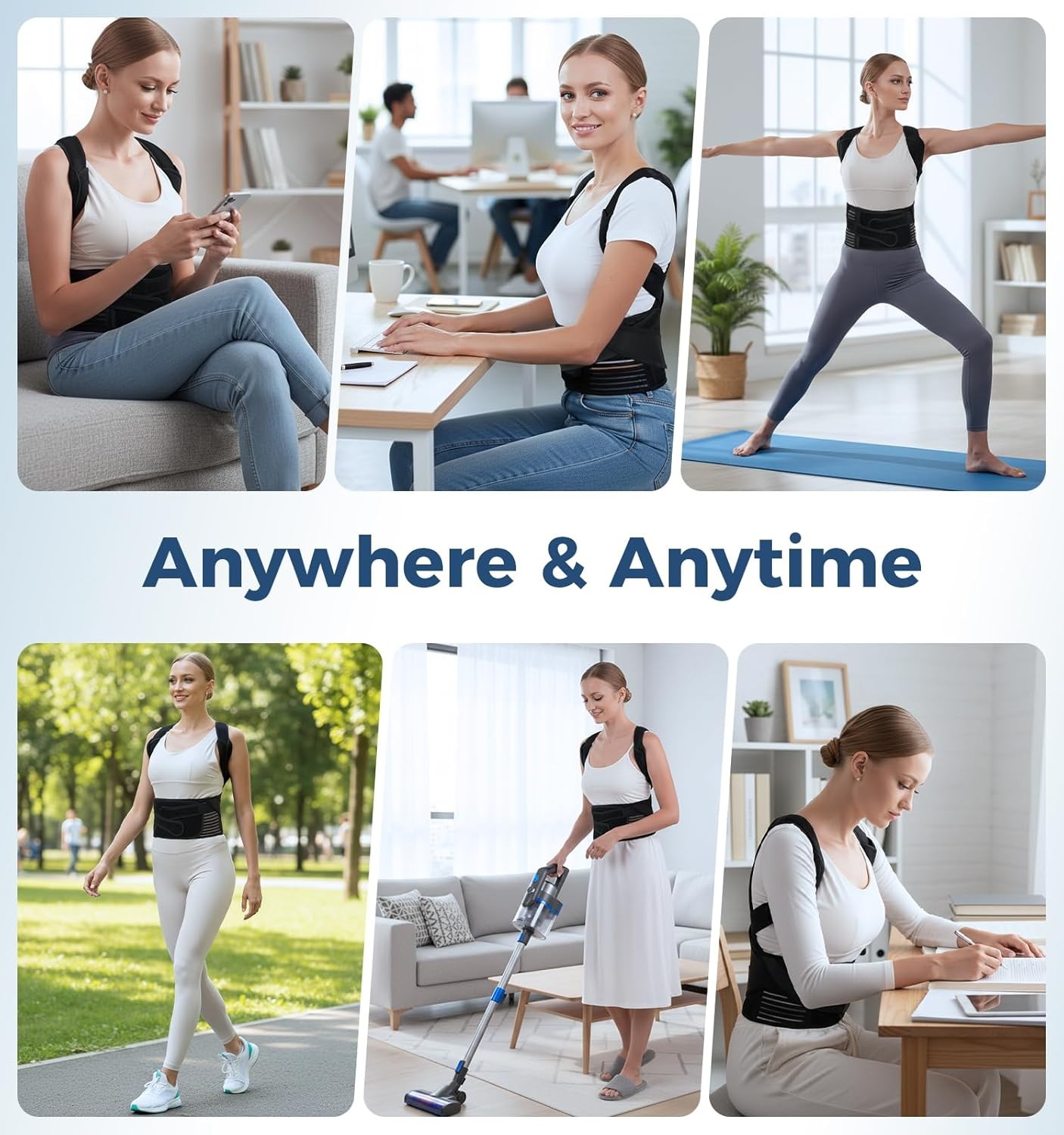Adjustable Posture Corrector Low Back Support Shoulder Brace Belt For Men &Women