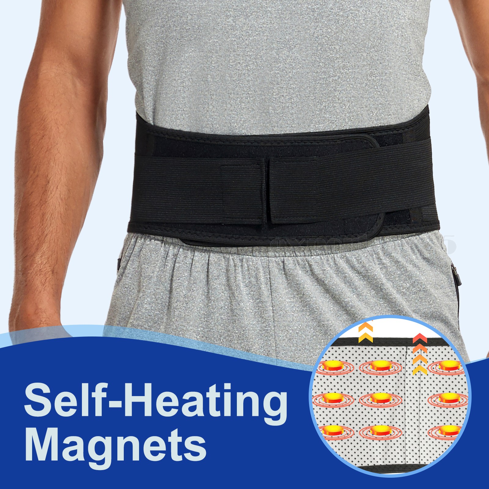 Magnetic Self Heating Back Support Brace Lumbar Orthotics Waist Belt Pain Relief
