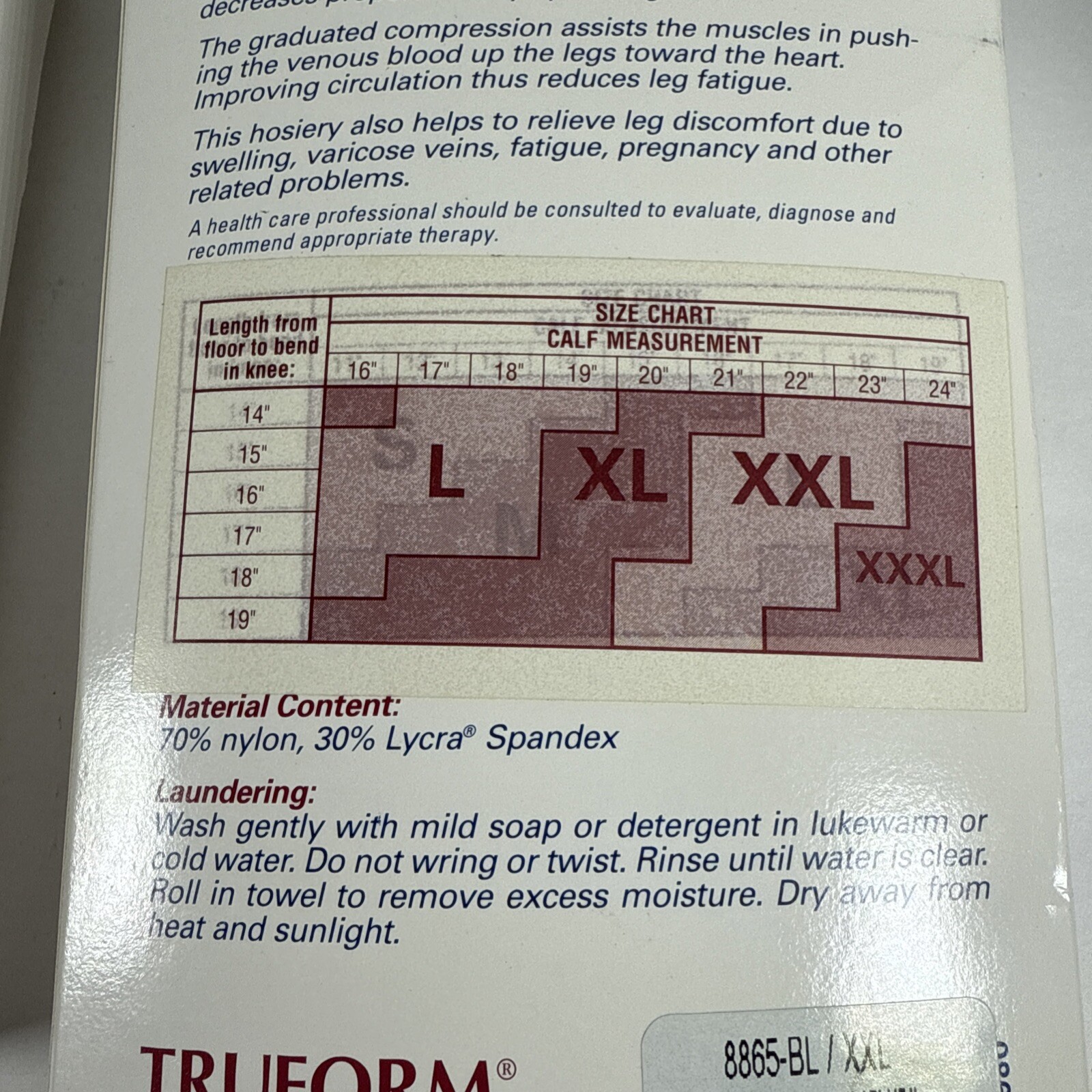 Truform 20-30 mmHg Below Knee Soft Top Compression Stockings Closed Toe Black