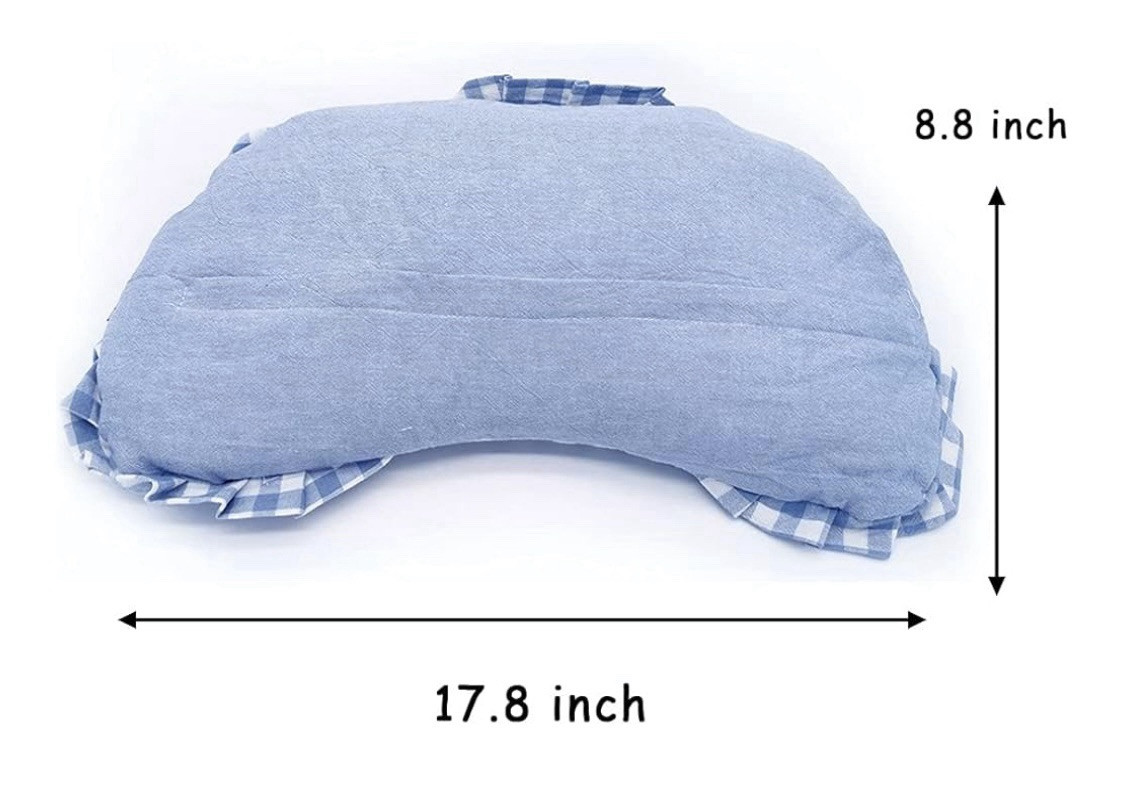 Cooling Buckwheat Hull Neck Cervical Support Pillow Moon Shaped Side/Back Sleep