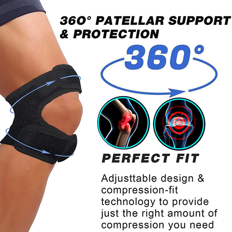 Silicone Knee Support Brace Sport Strong Meniscus Protection Compression Strap