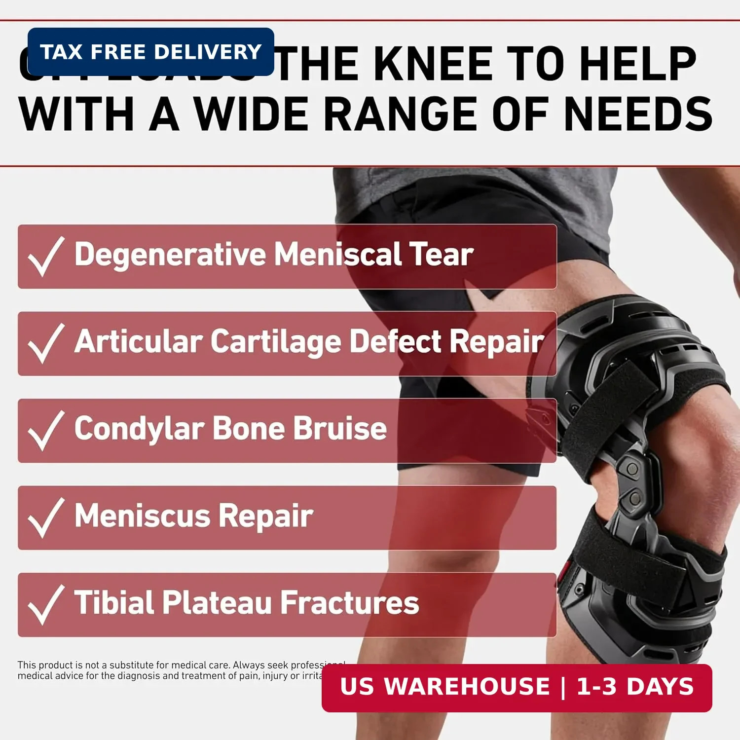 McDavid Knee Brace, Heavy Duty Hinged Knee Braces for Knee Pain, Instabilities,