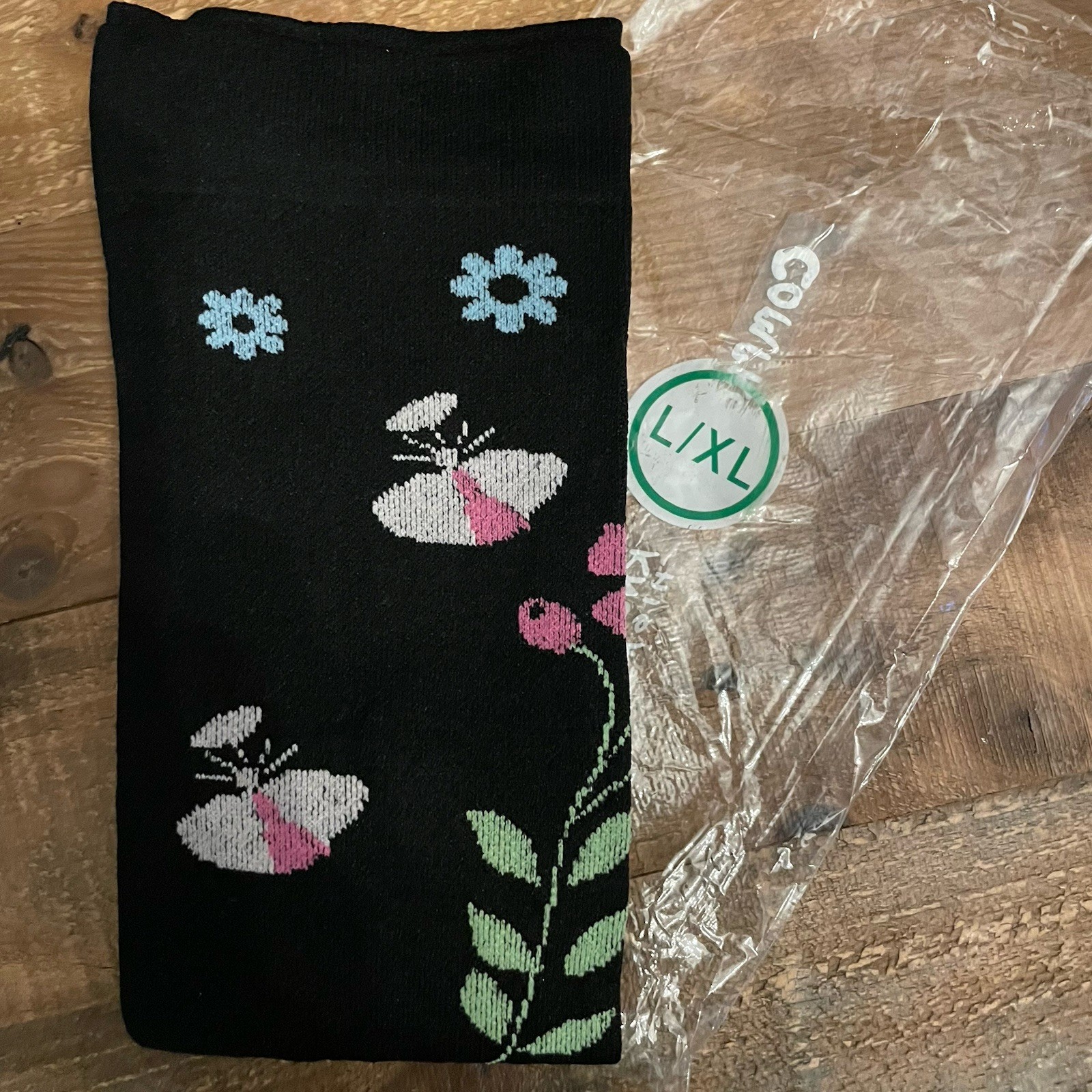 NEW 2 Pair Womens L/XL Compression Socks Walking Stockings Boho Floral Lot