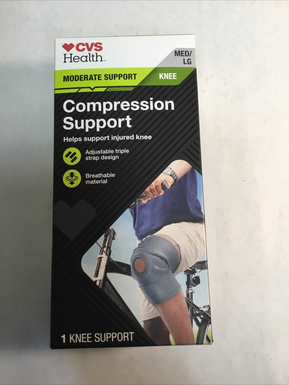 CVS Health Compression Knee Support Breathable Material Size Med/Lg