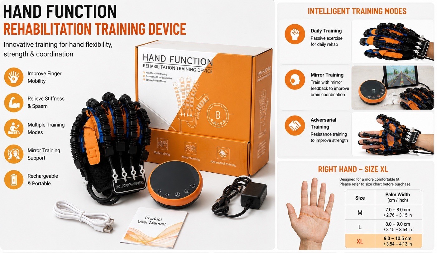 Hand Function Rehabilitation Training Device Right Hand Size XL
