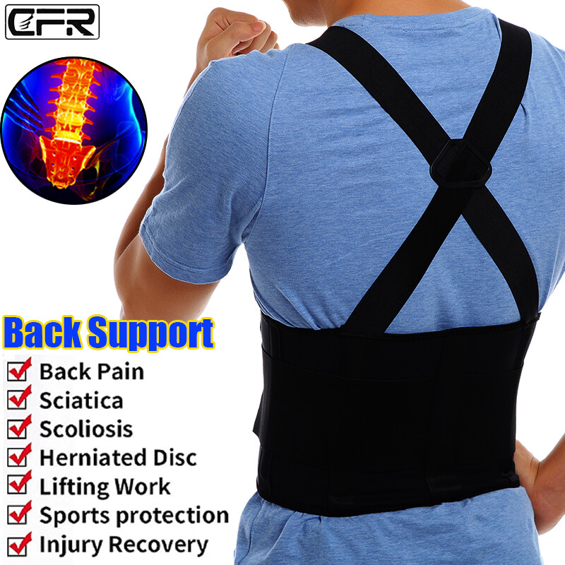 Heavy Duty Lumbar Lower Back Waist Support Work Belt Brace Suspender
