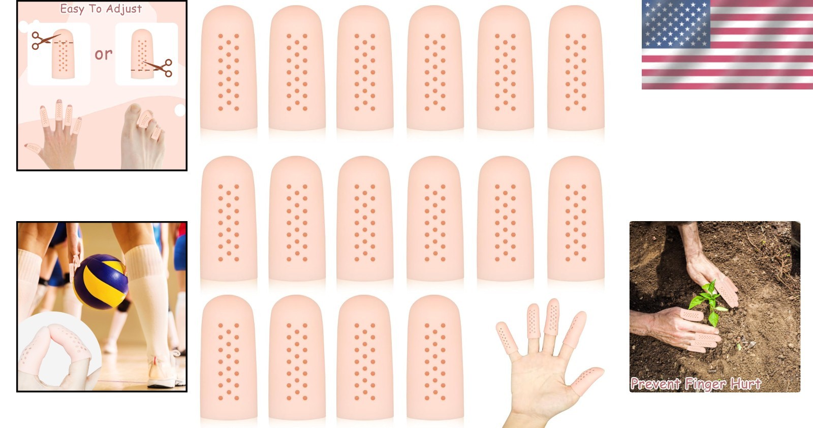 Breathable 16Pcs Gel Finger Cots – Customizable Comfort for All Activities