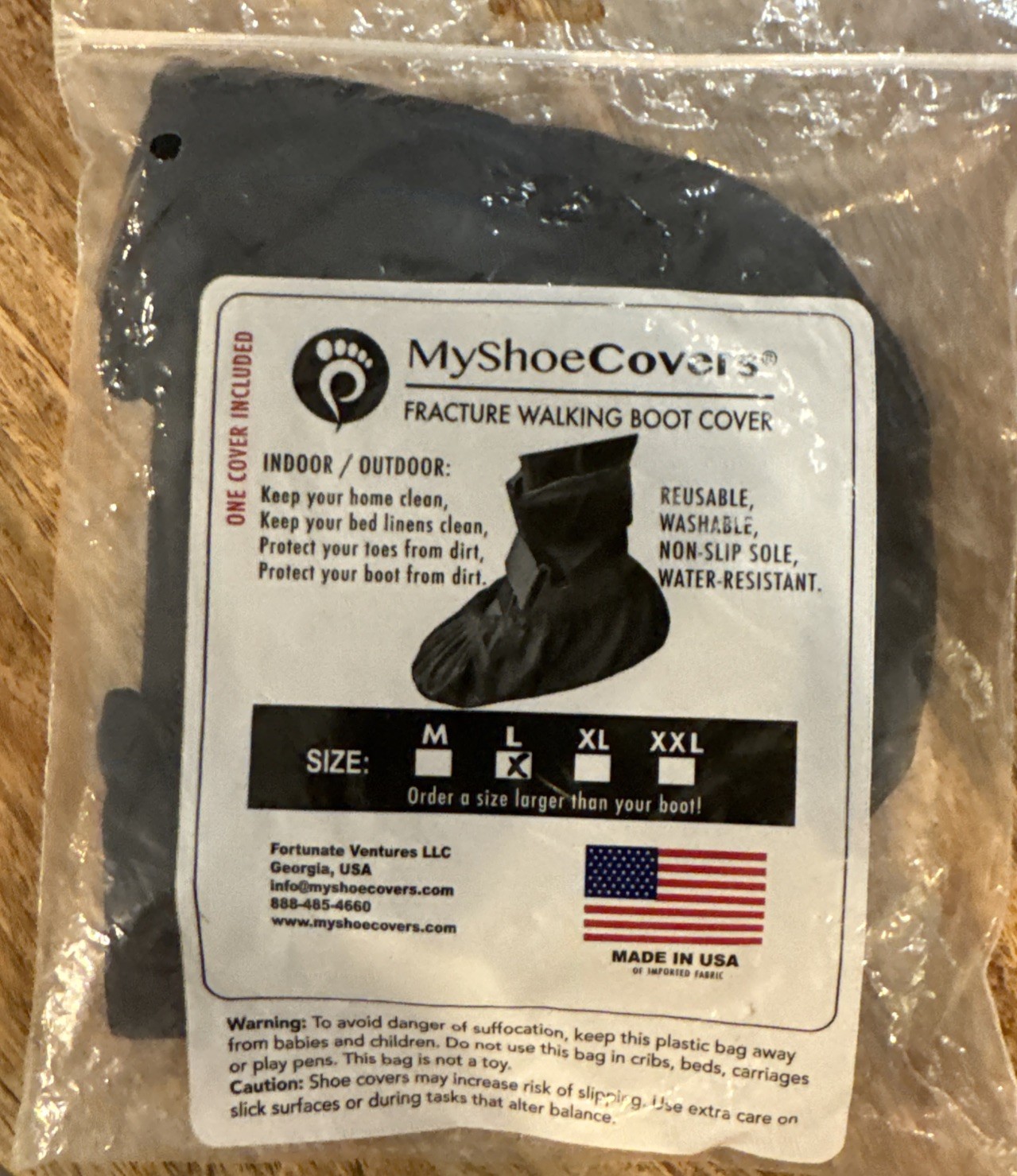 MyShoeCovers Fracture Walking Boot Cover Size L Black
