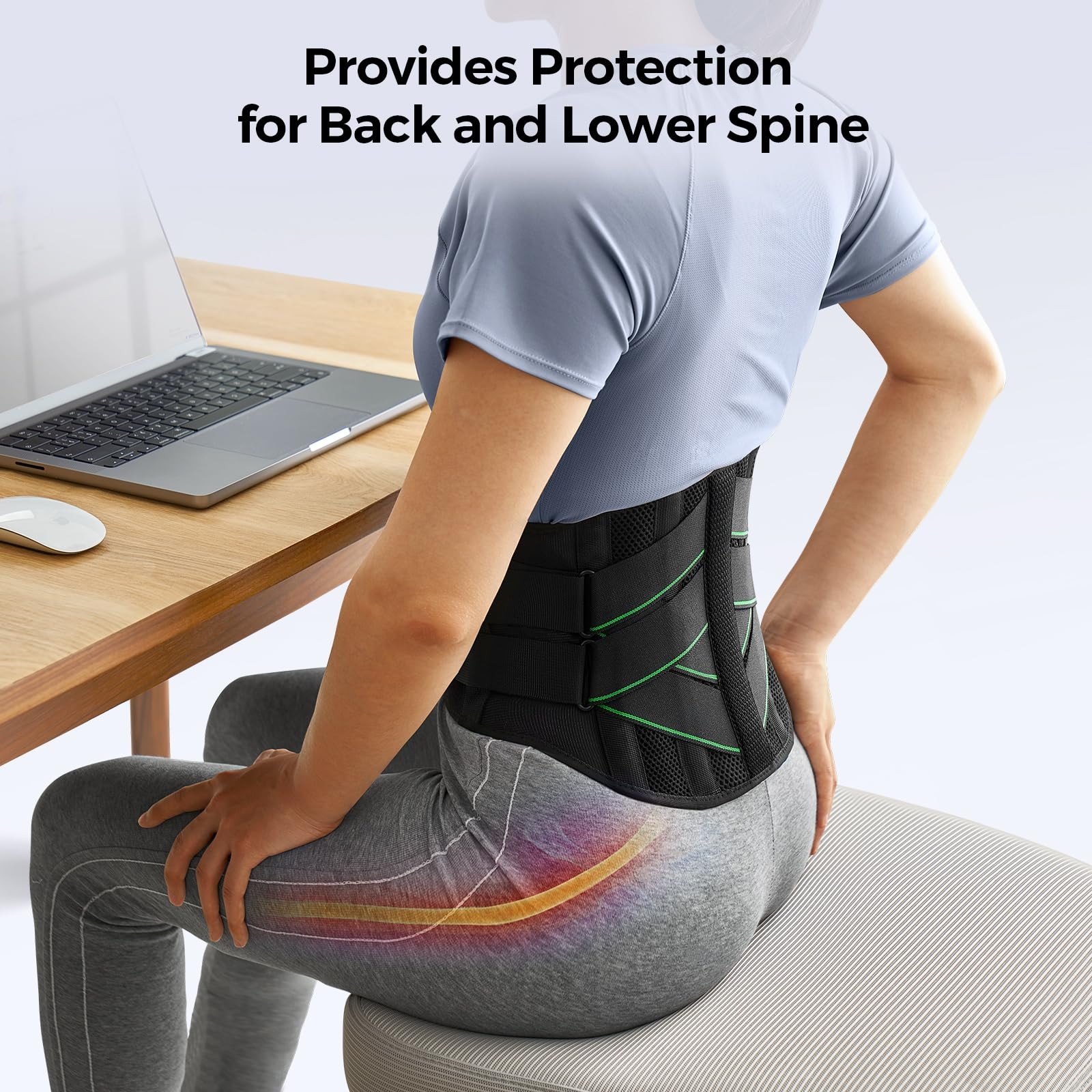 Back Brace for Men Lower Back Pain with 7 Metal Stays for Sciatica Herniated