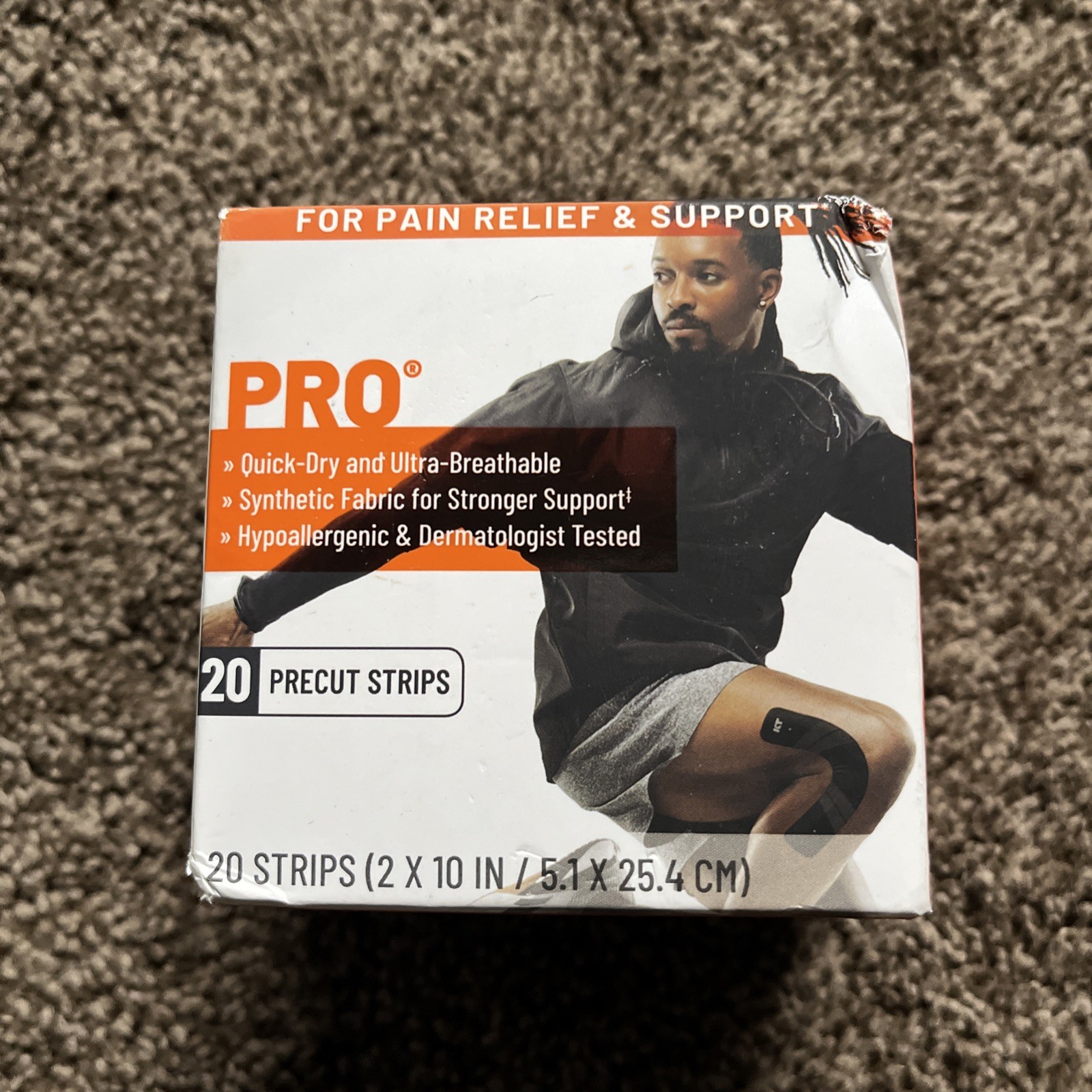 KT TAPE PRO Kinesiology Therapeutic Tape -Jet Black 20 Pro Strips 2 in × 10 in