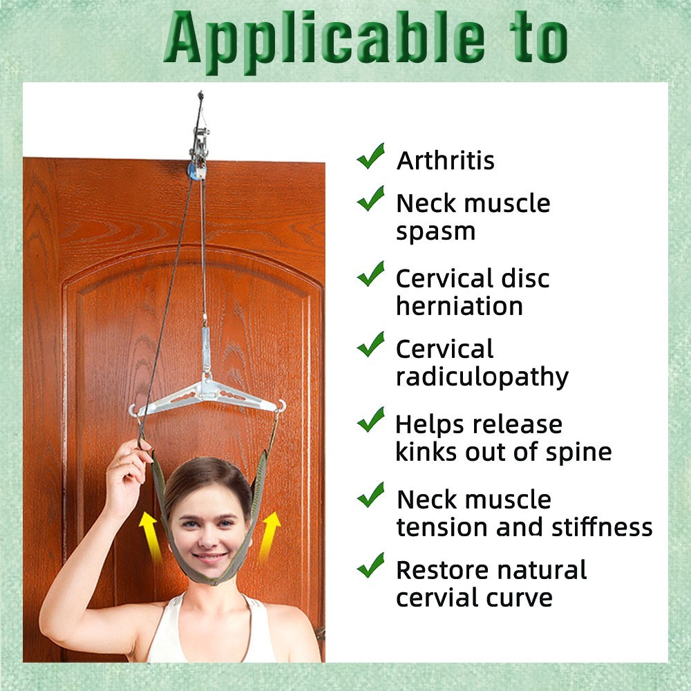 Cervical Neck Traction Device Over Door Stretcher Brace for Neck Pain Relief