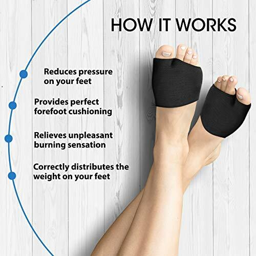 Metatarsal Sleeve with Gel Pads, Ball of Foot Cushions with Soft Gel, 4 Pieces