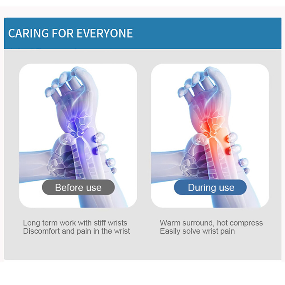Electric USB Heated Wrist Massage Joint Vibration Relaxation Pain Relief Brace